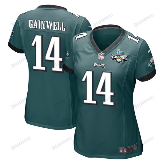 Kenneth Gainwell 14 Philadelphia Eagles Super Bowl LVII Champions 2 Stars Women Game Jersey - Midnight Green