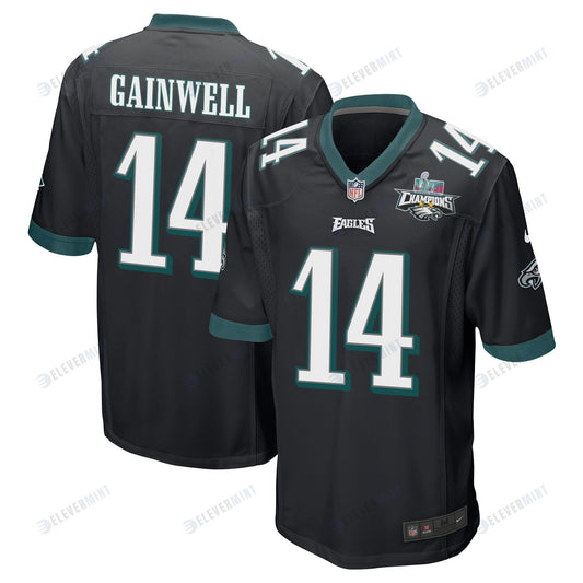 Kenneth Gainwell 14 Philadelphia Eagles Super Bowl LVII Champions 2 Stars Men Game Jersey - Black