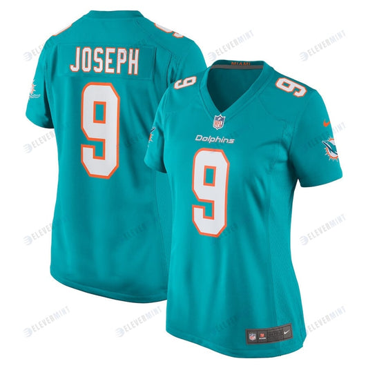 Kelvin Joseph 9 Miami Dolphins Women Team Game Jersey - Aqua