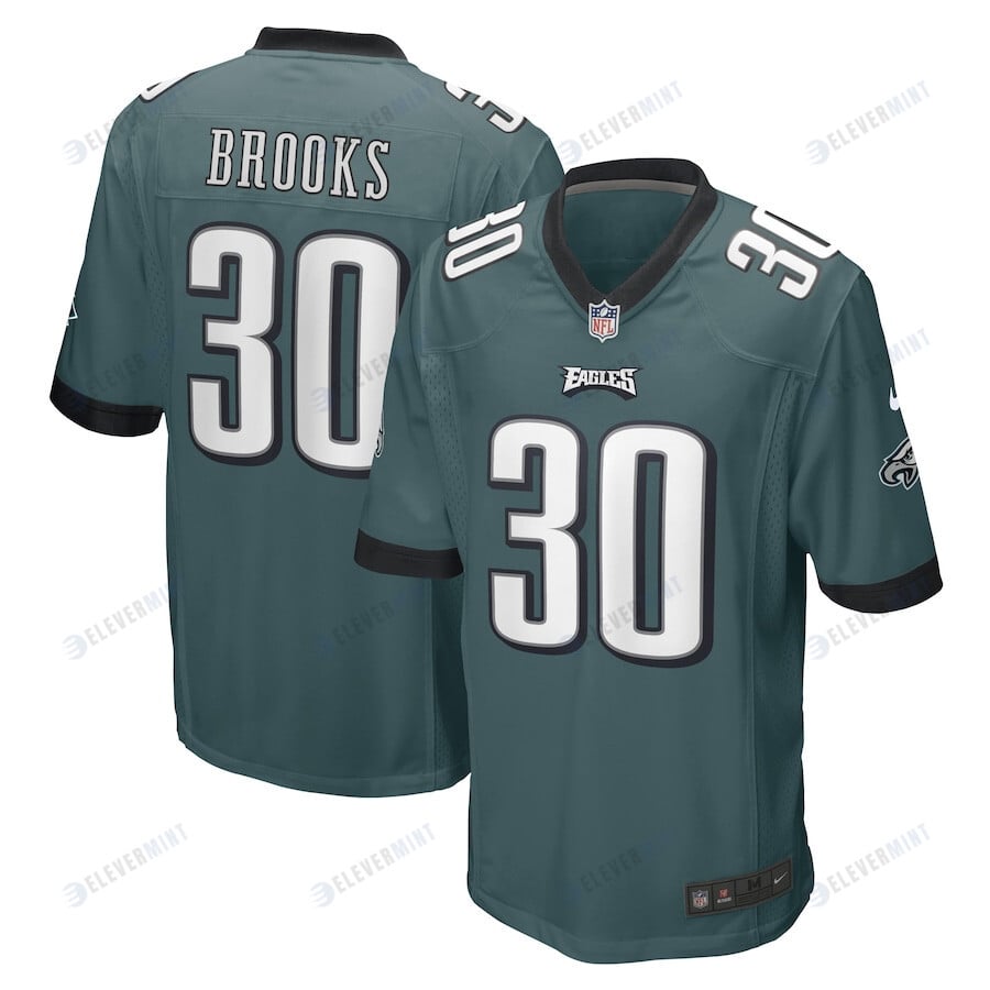 Kennedy Brooks Philadelphia Eagles Game Player Jersey - Midnight Green